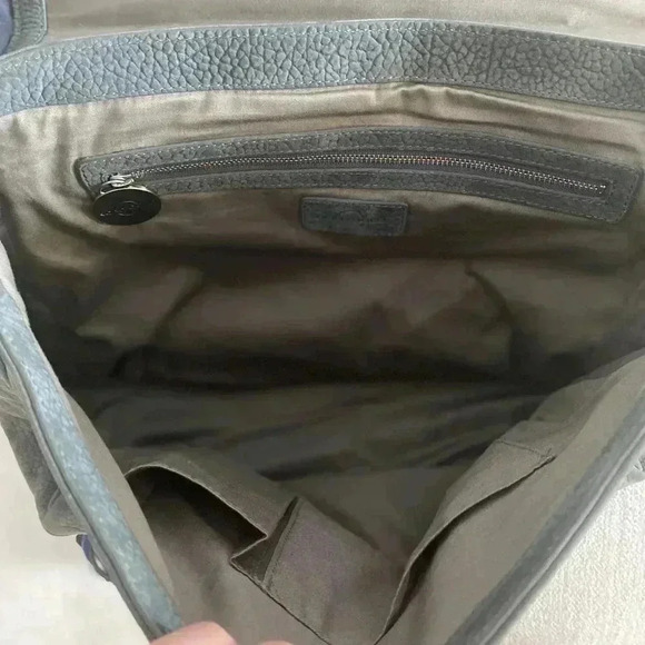 RomyGold Gray Leather Handbag With Gray Fur Trim - Picture 6 of 14